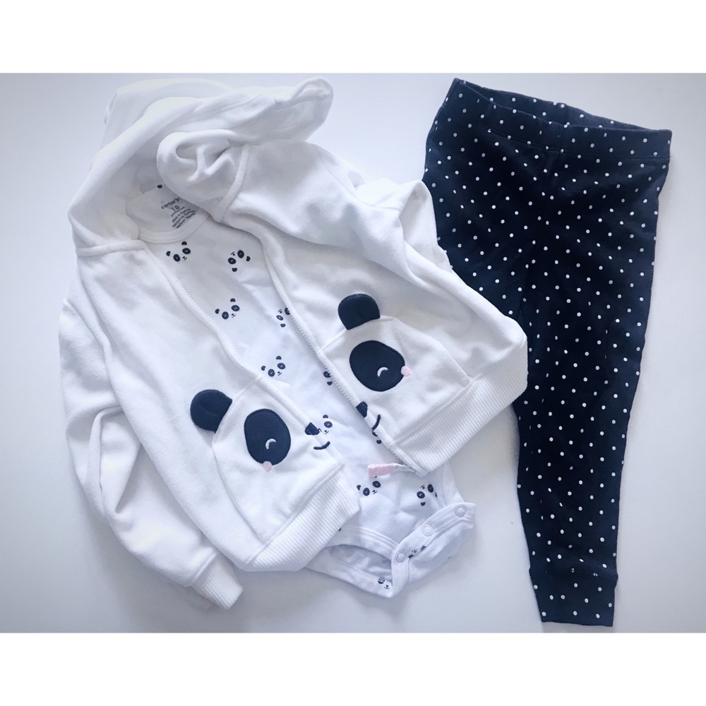 Carter’s panda jacket w/matching onesie & Pants